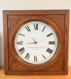 Circa 1918 Wooden School Clock