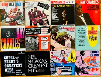 Lot Of LP Records 33rpm Including Chuck Berry, Neil Sedaka, Ray Charles & More