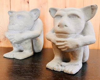 Signed Vintage Concrete Small Dedo Gargoyles