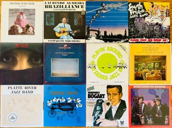Lot Of LP'S Vinyl Records Including Platte River Jazz Band, Dixieland Heaven, Humphrey Boggart & More