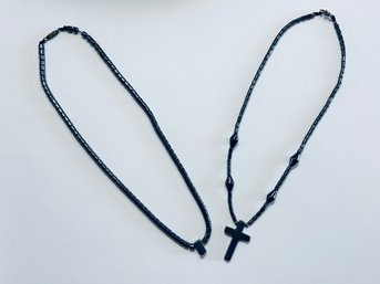 Pair Of Black Hematite Necklaces