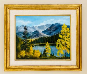 Framed Mountainous Landscape Oil Painting By Claire Hendrickson
