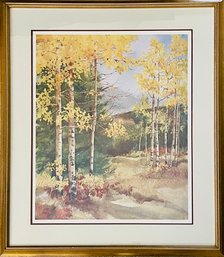 Colorado Gold Framed Lithograph 27/500 By Maurine Buethe