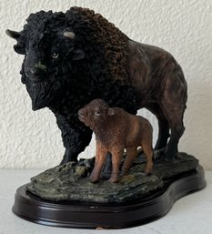 Buffalo W/ Baby Sculpture