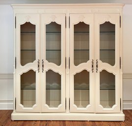 French Style China Cabinet With Chicken Wire Doors