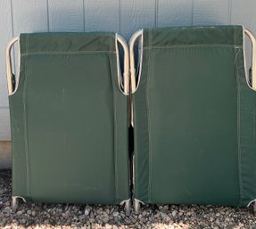 Pair Of Green Folding Cots