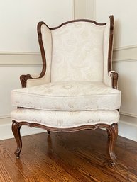French Gilt Wood Wing Back Chair