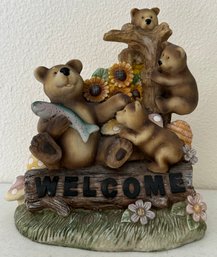 Teddy Bear Welcome Sculpture