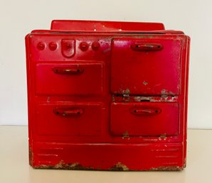 Vintage Childs Red Stove Toy