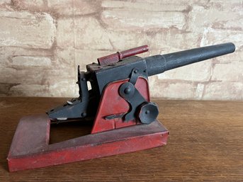Vintage Wood And Metal Toy Cannon