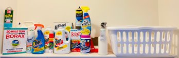 Lot Of Cleaning Supplies Including Borax, Lysol, Oxi Clean And More
