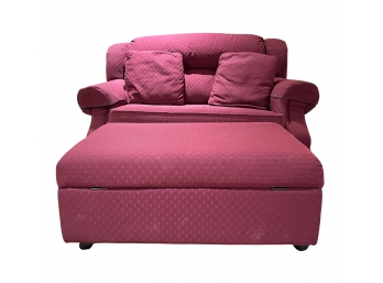 Red Loveseat And Ottoman