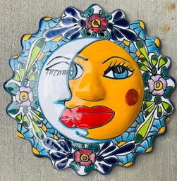 Hand Painted Talavera Sun And Moon Decor