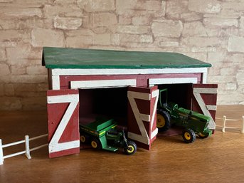 Ertl John Deere Die Cast Tractors With Handmade Wooden Barn
