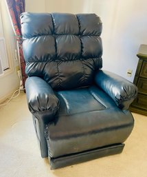 Blue Leather Power Lift Recliner/massage Chair