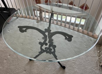 Round Glass Top Table With Metal Base