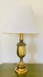 Brass Table Lamp With White Shade 1 Of 2