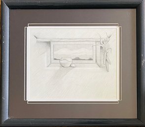 Signed By Artist Southwestern Themed Drawing In Frame
