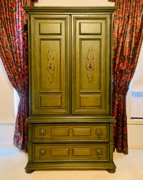 Green Finish Wooden Armoire
