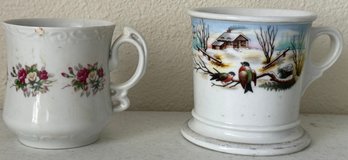 Pair Of Vintage Mustache & Limoges Cups