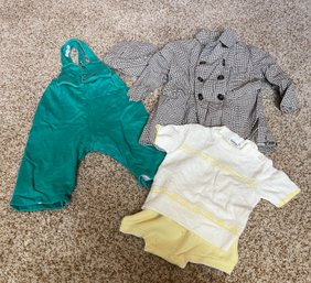 Vintage Baby Clothes - Romper, Overcoat, And Sweater Set