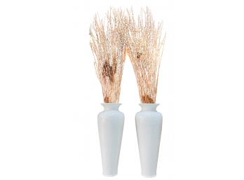 Pair Of Vases With Dried Sprigs