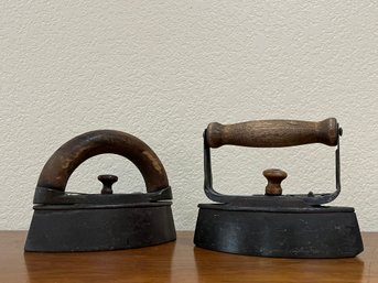 Vintage Cast Irons With Wood Handles