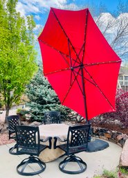 Outdoor Adjustable Patio Umbrella With Base