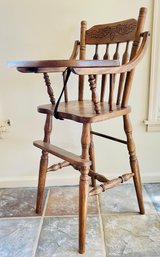 Vintage Wooden Toddler High Chair