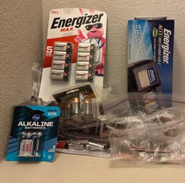Large Assortment Of Batteries Ranging From Various Sizes Incl. Battery Charger