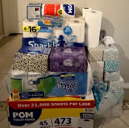 Large Assortment Of Toilet Paper, Tissue Paper, And Lots More!