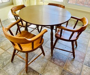 Vintage Walter Of Abash Round Dinner Table With Chairs