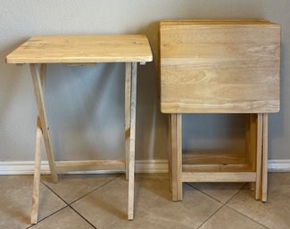 Assortment Of Foldable Wooden Side Tables