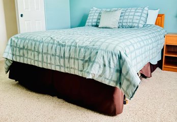 Danish Modern Teak Headboard W Mattress,Box Spring And Metal Frame