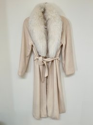 Womens Neutral Cashmere Belted Coat