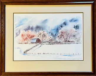 Browns Red Farm By Sheila Langlois Framed Print 254/1000