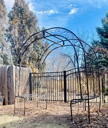 Large Wrought Iron Arbor With Bench Seats