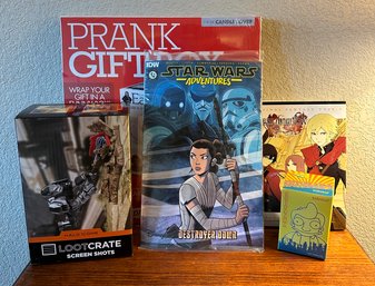 Assortment Of LOOTCRATE Goodies And Prank Gift Box Gag