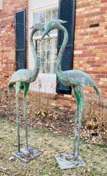 Cast Metal Heron Outdoor Sculptures