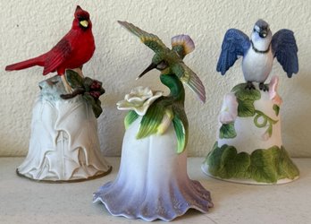 Trio Of Avon Porcelain Bird Collectable Bells