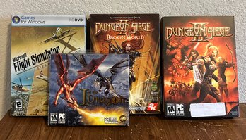Assortment Of PC Games Incl Flight Simulater, Dungeon Siege, And More!