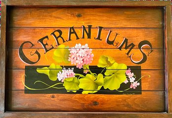 Geraniums Decorative Wooden Sign