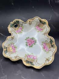 Hand Painted Nippon Floral Rose Bowl