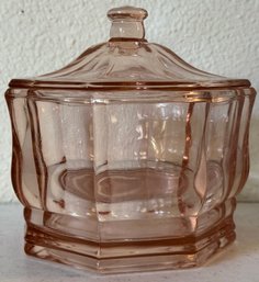 Indiana Glass Concord Pink Octagon Candy Dish W/ Lid