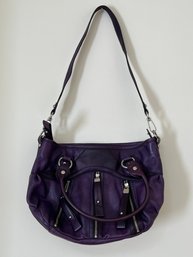 B Makowsky Purple Leather Hand Bag