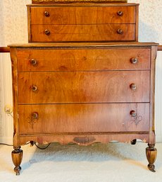 Vintage Wooden Dresser With Dovetail Hinged Drawers