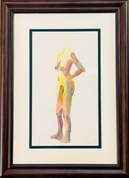 Life Class Watercolor Of A Female Silhouette In Frame