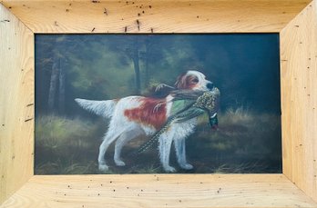 Hunting Dog With Pheasant Art In Frame