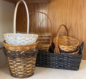 Lot Of Wicker Baskets And Planters