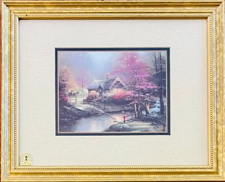 Thomas Kinkade Stepping Stone Cottage Accent Print In Frame With CoA